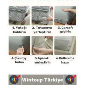 Resim Pratik Nevresim Yorgan Kılıfı Çarşaf Tutucu Sabitleyici Yastık Nevresim Sabitleyici Aparat 4 Adet 