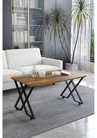 Resim Milano Tekerlekli Orta Sehpa Siyah Metal - Barok Tabla 