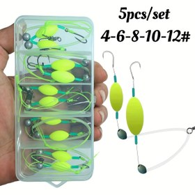 Resim 5 parça/set Somon Fly Balıkçılık Kiti 4#6#8#10#12 Yeni Yükseltme Anti-Flash Hat Çift Kanca Seti Ise Ni Kancalarla Büyük Balıklar İçin 
