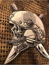 Resim THORSTORE Skull&Blades Patch/Peç/Arma (9 x 7cm) 