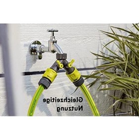 Resim İki Hortum Çıkışlı Musluk Adaptörü, Vana İle 