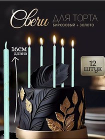 Resim Cool Kitchen Turkuaz Uzun Pasta Mumları 376335842 Diğer 