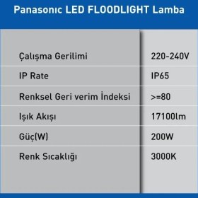 Resim TeknoKapsül LED Projektör, Sıcak Beyaz Işık 200W 17100LM 3000K 