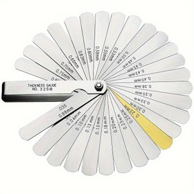 Resim 32 Bıçak Alaşım Aralık Bulucu Hissetme Ölçü Değeri Vanası 0.04-0.88 Mm Aralığı Bakır Levha Ölçüm Aracı 