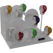Resim Stand Market Saat Display Moschino Ahşap Kalpli 