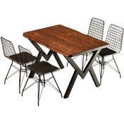 Resim Sağıroğlu Ahşap Lux 4 Kişilik Yemek Mutfak Masası Kütüktek 80x140 