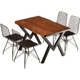Resim Sağıroğlu Ahşap Lux 4 Kişilik Yemek Mutfak Masası Kütüktek 80x140 