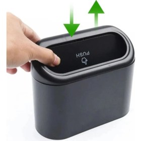 Resim Araba Çöp Kutusu Portatif Araç Içi Taşınabilir Kapaklı Organizer Oto Çöp Kovası Ofis Çöp Kovası Siyah 