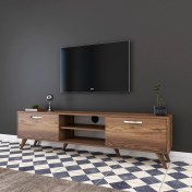 Resim Rani A9 Tv Ünitesi Modern Ayaklı Tv Sehpası 180 cm Minyatür Ceviz 