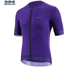 Resim Mor Kemaloce Bisiklet Jersey Erkekler Kısa Kollu 2024 Yaz Katı Mavi Ve Siyah Ve Beyaz Ve Gri Yansıtıcı Nefes Serin Bisiklet Bisiklet Forması Mor 