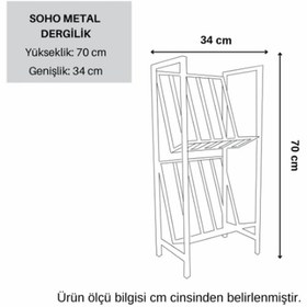 Resim 3art Metal Dekoratif Metal Gazetelik / Dergilik / Metal Kitaplık - Düzenleyici 