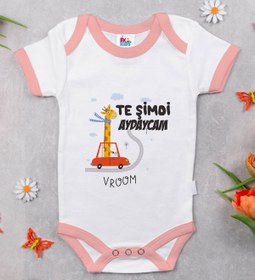 Resim Bitmeyen Kartuş Bk Kids Te Şimdi Tasarımlı Pembe Bebek Body Zıbın-1 