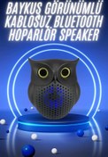 Resim Techno Stock Müzik Çalar Bluetooth Hoparlör Speaker 5.0 Kablosuz Baykuş Görünümlü 