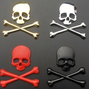 Resim Araba ve Motosiklet için Evrensel Uyumlu 3D Metal Kafatası Rozeti - Çamurluklar ve Motor Kapakları İçin Uygun, Bisikletler, Cruiser'lar, Bobber'lar ve Chopper'lara Uygun 