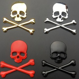 Resim Araba ve Motosiklet için Evrensel Uyumlu 3D Metal Kafatası Rozeti - Çamurluklar ve Motor Kapakları İçin Uygun, Bisikletler, Cruiser'lar, Bobber'lar ve Chopper'lara Uygun 
