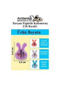 Resim Tavşan Kalemtraş 4 Renk 1 Paket Hazneli Jumbo Kalemtıraş Tavşanlı Standart Kalem Açacağı Sevimli Plastik 