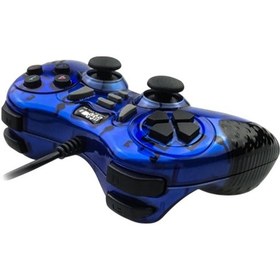 Resim 12 Fonksiyon Tuşulu Double Shock Usb Pc Bilgisayar Oyun Kolu Mavi 