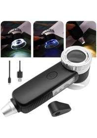 Resim Th-8019 30x Ayarlanabilir Çoklu Işıklı Usb Şarjlı El Büyüteci 