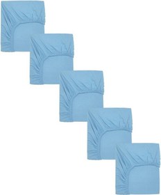 Resim 5 Adet Pamuklu Ve Lastikli 60 X 120 + 15 Cm Penye Bebek Çarşaf-mavi 
