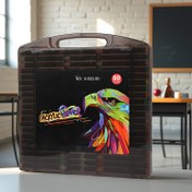 Resim 80 Renkli Akrilik Marker Seti Hediye Kutusunda, Öğrenci Sınıfı Grafitisi DIY Yetişkin Sanat Boyama Kalemleri için Uygun, Taş, Plastik, Karton, Tuval, Metal, Ahşap Yüzeyler için Su Bazlı Toksik Olmayan Mürekkep 