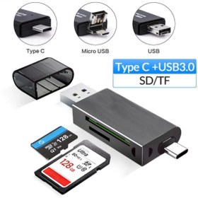 Resim exeo Usb 3.0 Type-c Mikro Usb Sd Tf Otg Hafıza Kart Okuyucu 