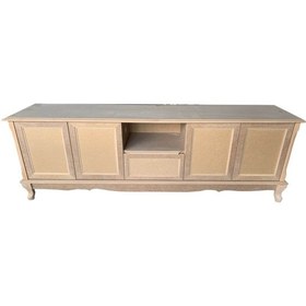 Resim Evimeaksesuar 180 Cm Lükens Ayaklı Ahşap Tv Sehpası Hâm & Cilasız 