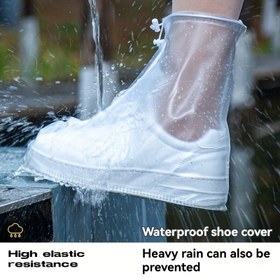 Resim Yüksek Esneklikli Su Geçirmez Ayakkabı Kılıfları - Ayarlanabilir Çekmece Kapatma ile Dayanıklı PVC Yağmur Koruyucuları, Hafif ve Nefes Alabilen Açık Hava Bisikleti, Yürüyüş, Seyahat için - Unisex Tasarım, Yürüyüş Aksesuarları, Minimalist Tarz, Güvenli Uyum Ayakkabıları 