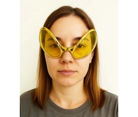 Resim MCM Group Retro Gözlük - 80 Li 90 Lı Yıllar Parti Gözlüğü Gold Renk 8X13 cm - Lisinya 