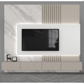 Resim Joy Tv Ünitesi Tv Sehpası Alt Modül Kum Beji 240 Cm Mdf Joy Tv Ün 