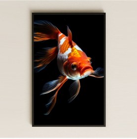 Resim Koi Balığı Temalı Minimal Şeffaf Pleksi Tablo 