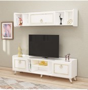 Resim ALYA TV ÜNİTE BEYAZ-GOLD 180CM 