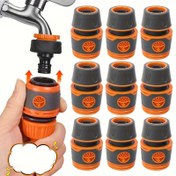 Resim 2/4/8 Adet Dayanıklı Plastik Bahçe Hortumu Hızlı Bağlantı Elemanları - Turuncu ve Gri Musluk Uzatma Parçaları, 1/2" Avrupa Standartı Dişli, Çim Bakımı ve Bahçe Aletleri için Kolay Tanınabilir Tasarım, Kullanım Kolaylığı Konnektörü, Hızlı Bağlantı Mekanizması 
