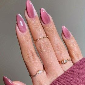 Resim 24 Adet Çıkarılabilir Kedi Gözü Badem Basınçlı Tırnaklar - Y2K Tarzı Yumuşak Pembe Parlak Sahte Tırnaklar, Tam Kaplama Orta Boy, Kolay Uygulama Yeniden Kullanılabilir Yapay Tırnaklar Kadınlar İçin, İnci Parıltılı Bitiş 