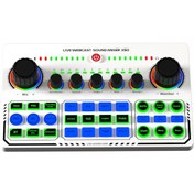 Resim Canlı Ses Kartı Ses Mikseri Kayıt Masaüstü Şarkı Söyleme Beyaz 