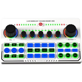 Resim Canlı Ses Kartı Ses Mikseri Kayıt Masaüstü Şarkı Söyleme Beyaz 