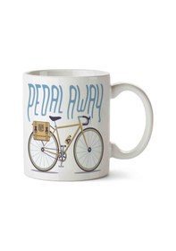 Resim Bisiklet Pedal Away Porselen Kupa Bardak Beyaz 