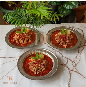 Resim Dmt Copper 18 Cm Krom Çelik Beyran Ve Yemek Tabağı 430 Kalite Paslanmaz Servis Tabağı Gri 