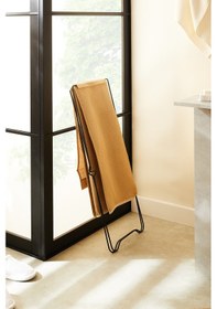 Resim Ocean Home Textile Katlanabilir Bölmeli Siyah Metal Destekli Naturel Jüt Çamaşır Sepeti 44 x 29.5 x 63 cm 