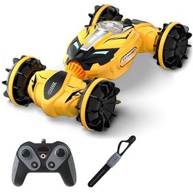 Resim Wezone Ydj-d857 2.4ghz İkili Kumanda Tank Modeli Su-kara Araba: Tek Tuşla Değişim, Yürüyüş-tırmanma Modları, Otomatik Demo, Sarı, Tek Batarya 