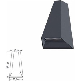 Resim Cata Malta Antrasit Dekoratif Led Aplik Ct-7063 3200k Günışığı Siyah 