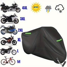 Resim Motosiklet Kapağı, Siyah Sprey Fırça 190T Yansıtıcı Elektrikli Araba Kapağı Dört Mevsim Evrensel Dayanıklı Kalite Açık Hava Güneş Kremi Scooter Barınağı Yırtılma Direnci, Dört Mevsim Evrensel 
