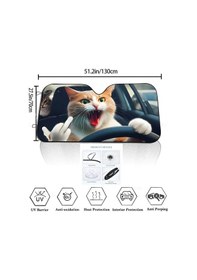 Resim Goldenqian Köpekbalığı Komik Kedi Sürüş Araba Güneşlik Ön Cam Güneşlik Isı Yalıtımı Gizlilik Kişilik Kurulu Z1 