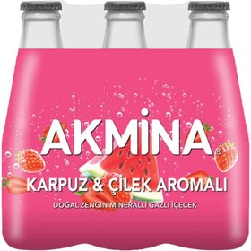 Resim Akmina Karpuz Çilek Maden Suyu 6x200 ml 