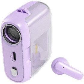 Resim Wekome S28 Bluetooth Kulaklık Tws Kablosuz Taşınabilir Hafif Projektör Kulaklık - Pembe Mor 