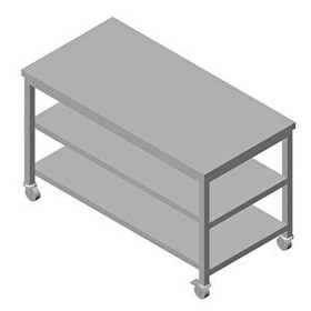 Resim Öztiryakiler Çalışma Tezgahı Ara Raflı Hareketli 120x60 CM 