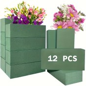 Resim 12 Yeşil Çiçek Köpük Blokları, Taze ve İpek Çiçekler için Uygun, Boyut 11.0cm*7.49cm*3.99cm, Dikim ve DIY El İşleri için İdeal, Düğün Masa Süslemeleri ve Parti Dekorasyonları için Mükemmel 
