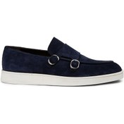 Resim Deery Hakiki Süet Lacivert Çift Tokalı Erkek Loafer Ayakkabı - 01966mlcvc01 Lacivert 