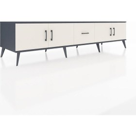 Resim Kronos Tv Ünitesi 2 Raflı Tek Çekmeceli 4 Kapaklı 220x59x51 Antrasit-aytaşı Aytası/aytası - Antrasıt 
