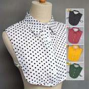 Resim Polkadot Yaka Sahte Gömlek Yakası. İlkbahar, Yaz, Sonbahar ve Kış için. Kazak Yakaları, Gömlek Yakaları için Dekoratif. Puantiyeli. Kazak, Kapüşonlu, Baz Gömlek ve İç Giyim Olarak Dekore Etmek İçin Kullanılabilir. Çok İşlevli Dekoratif Yaka 