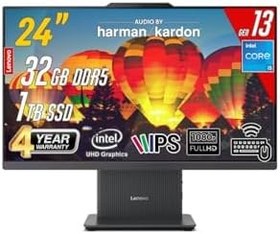 Resim LENOVO IdeaCentre 24IRH9 Intel Core i5-13420H 32GB 1TB 23.8 FHD FreeDos Siyah All in One Bilgisayar 